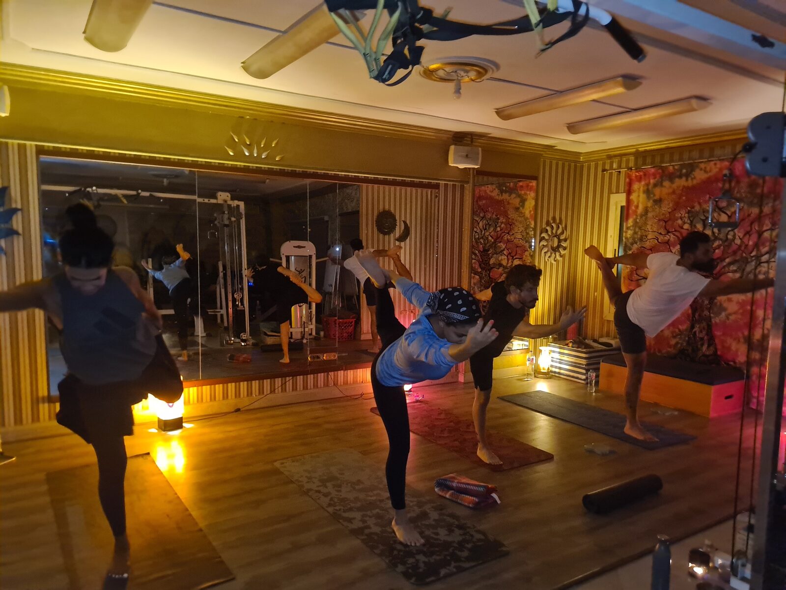Karim guiding students through yoga practice